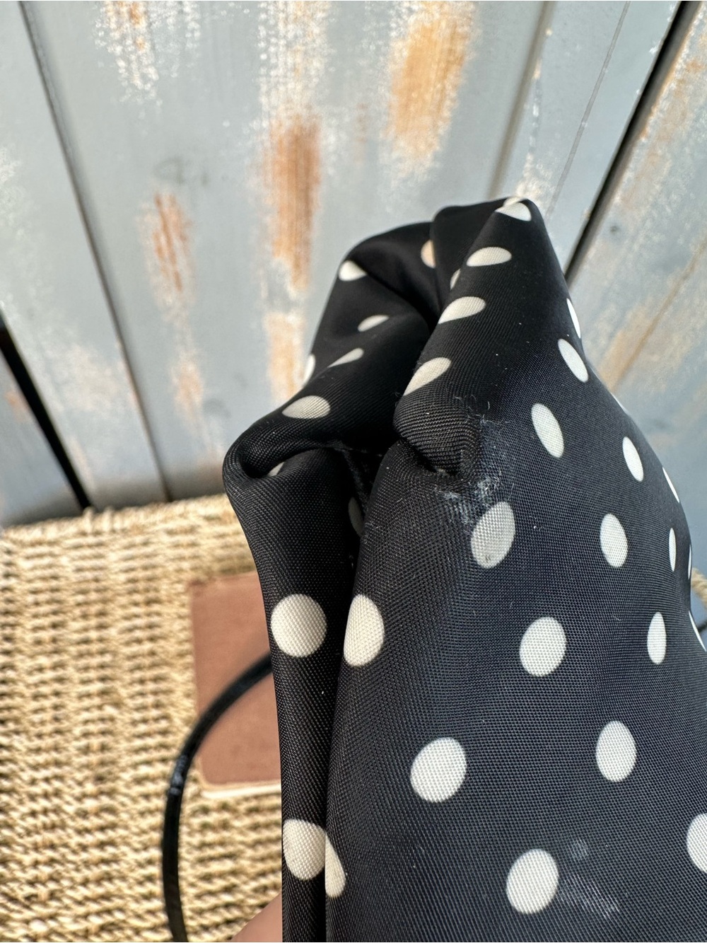 Kate Spade Sophie Polka Dot Nylon Patent Tote Black White - Picture 16 of 16